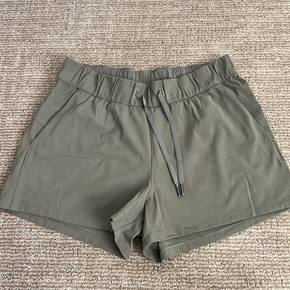 Lululemon On the Fly Short in Olive Green